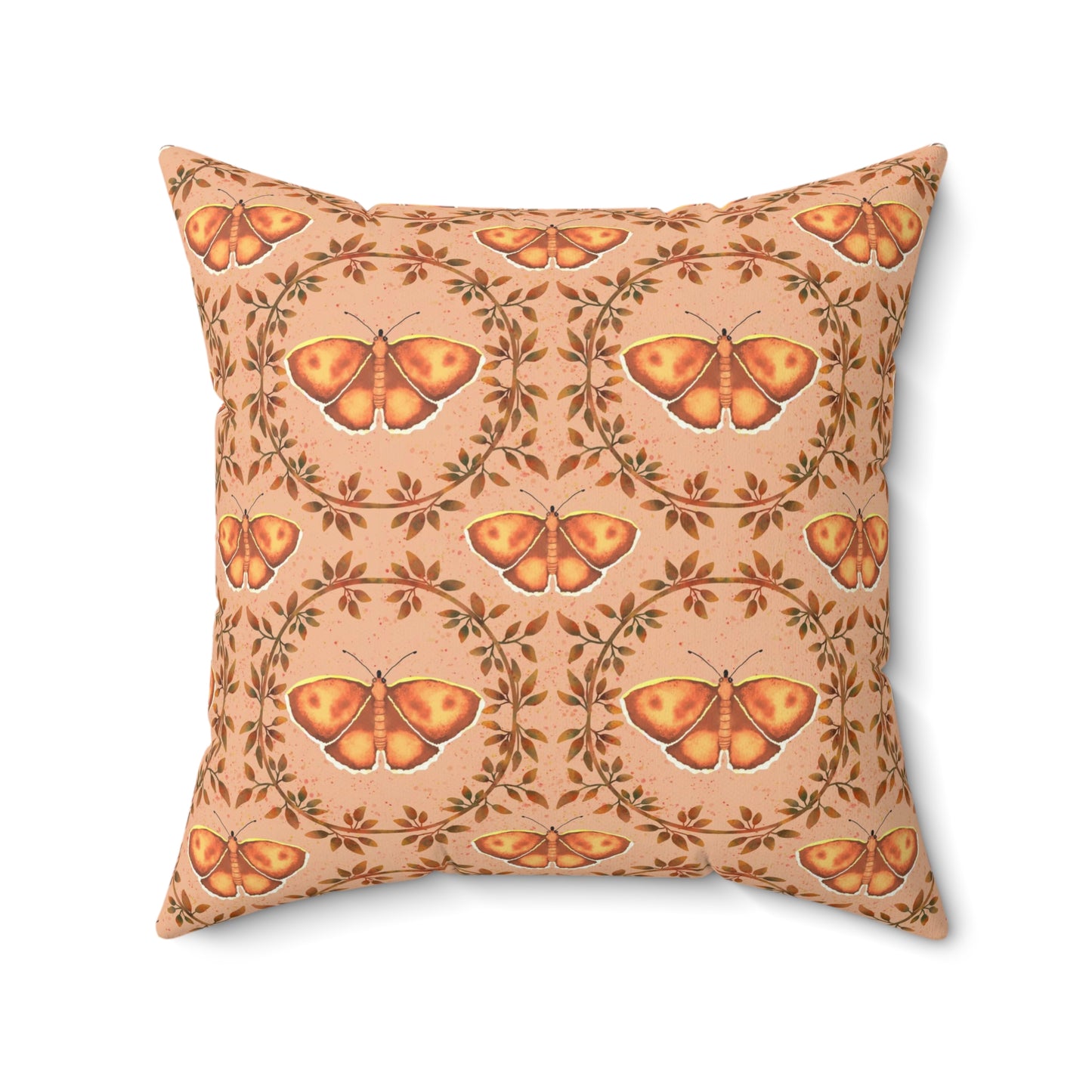 Moths and Vines Spun Polyester Square Pillow