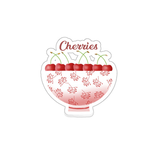 Bowl of Cherries Die Cut Sticker