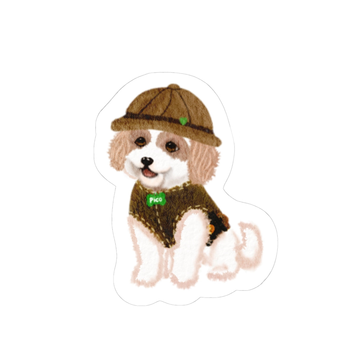 Cute Watercolor Pico Vinyl Decal for Laptops, Water Bottles & Journals