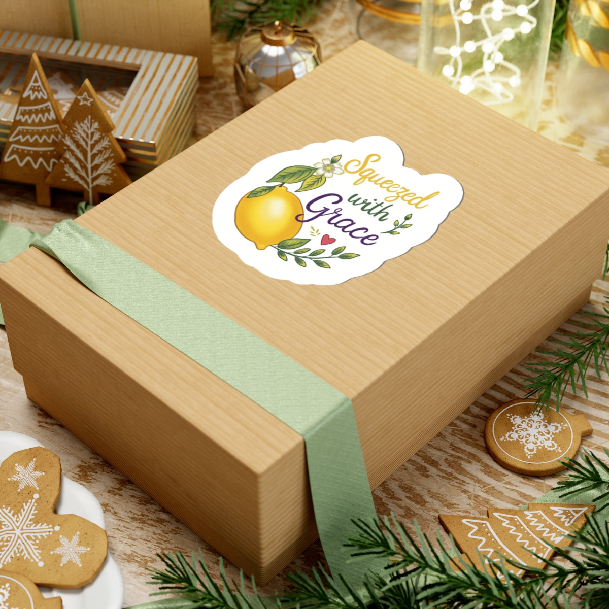 Sticker — "Squeezed with Grace" Lemon Vinyl Kiss-Cut Sticker