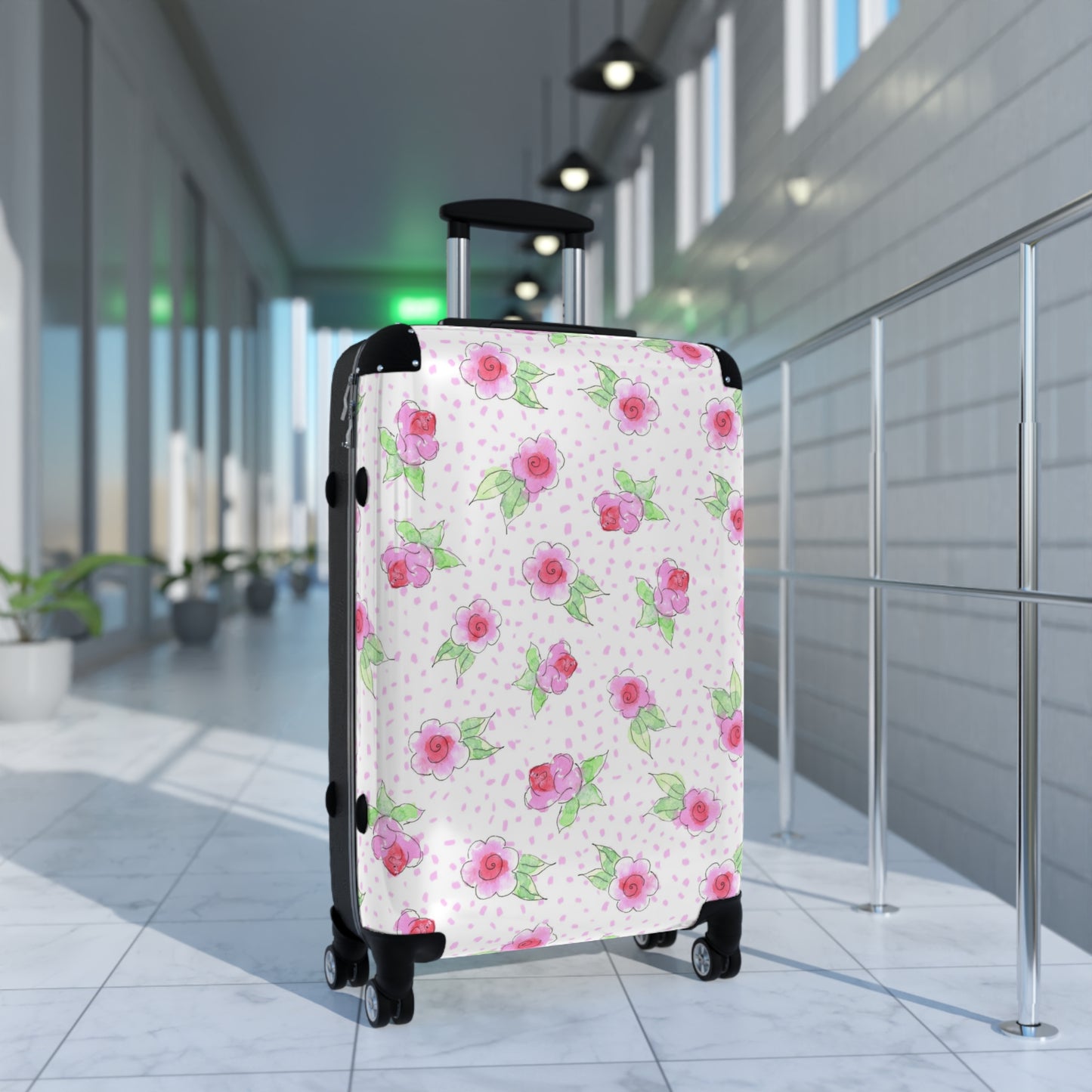 Maria’s Pink Roses Hardside Spinner Suitcase