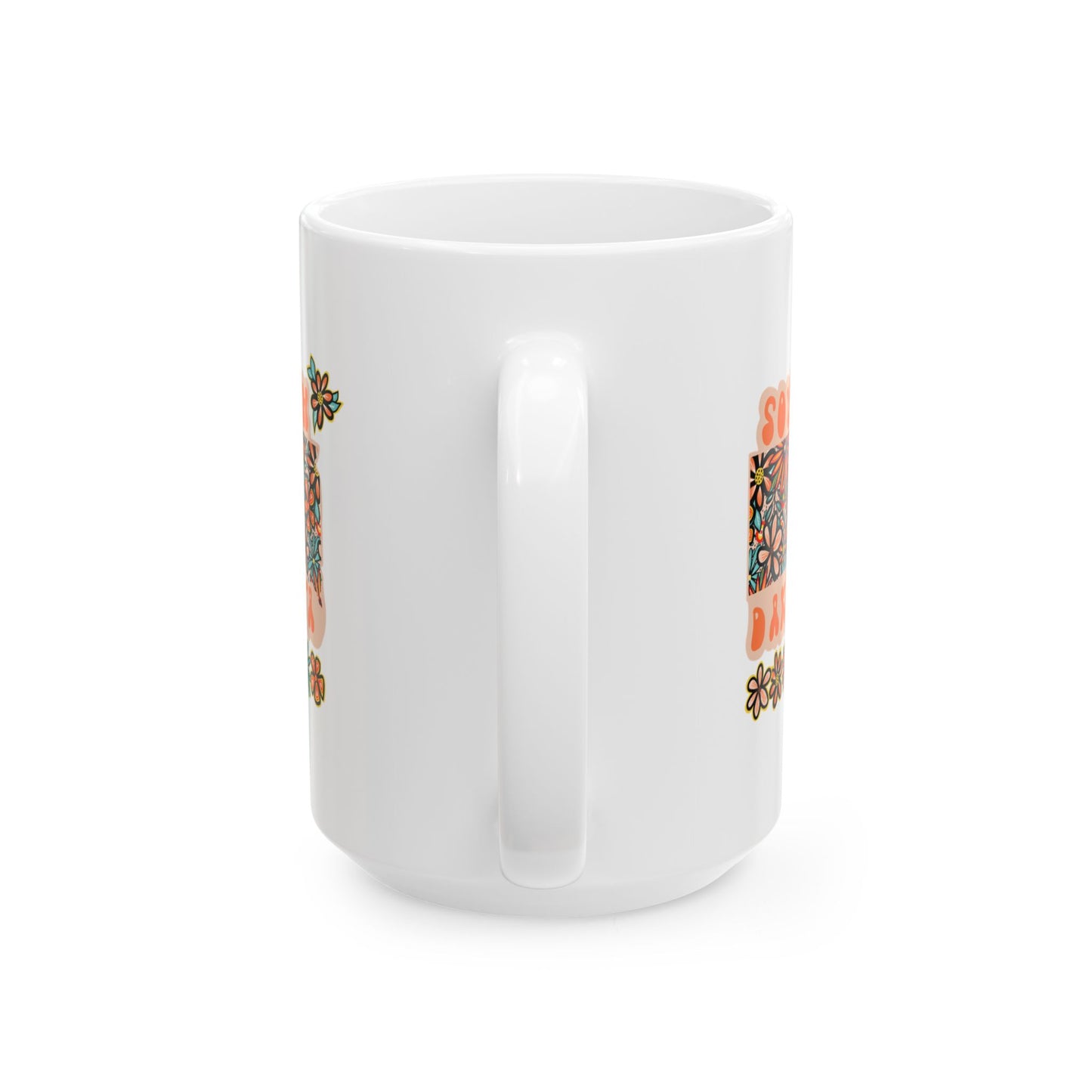 Retro 70s Flowers South Dakota Ceramic Mug 11 oz and 15 oz