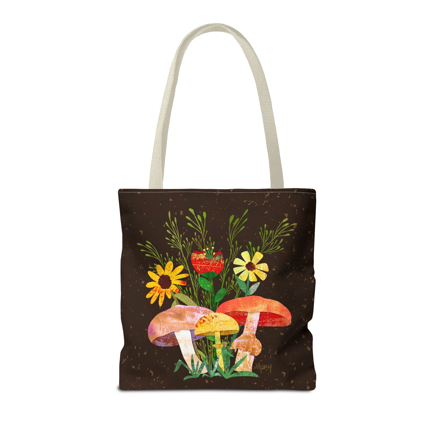 Shrooms n Fleurs Collage Tote Bag