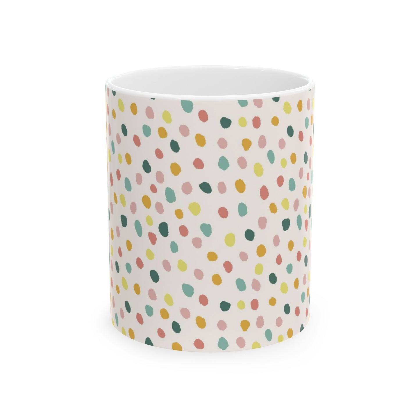 Polka Dot Confetti Ceramic Mug 11oz