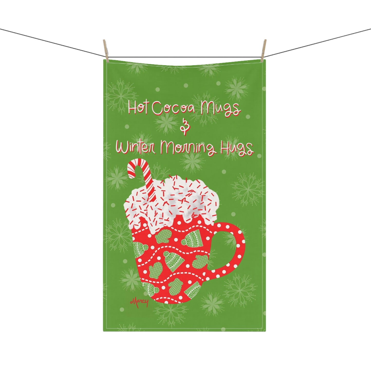 Hot Cocoa Cozy Holiday Mug Kitchen Towel