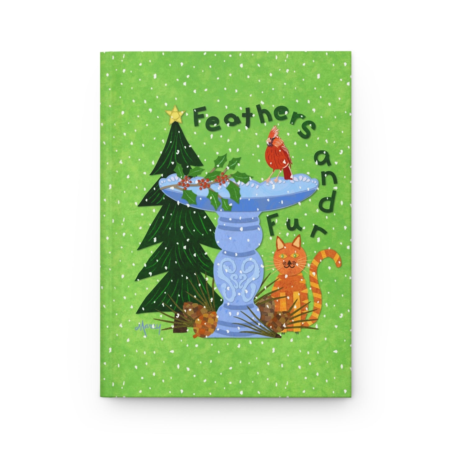 Feather and Fur Collage Hardcover Journal Matte