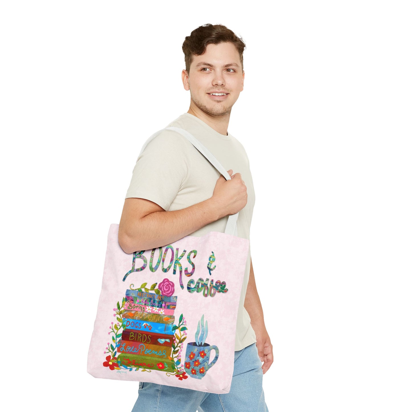 Books and Coffee Collage Tote Bag