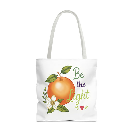 Be the Light Orange Floral Tote Bag