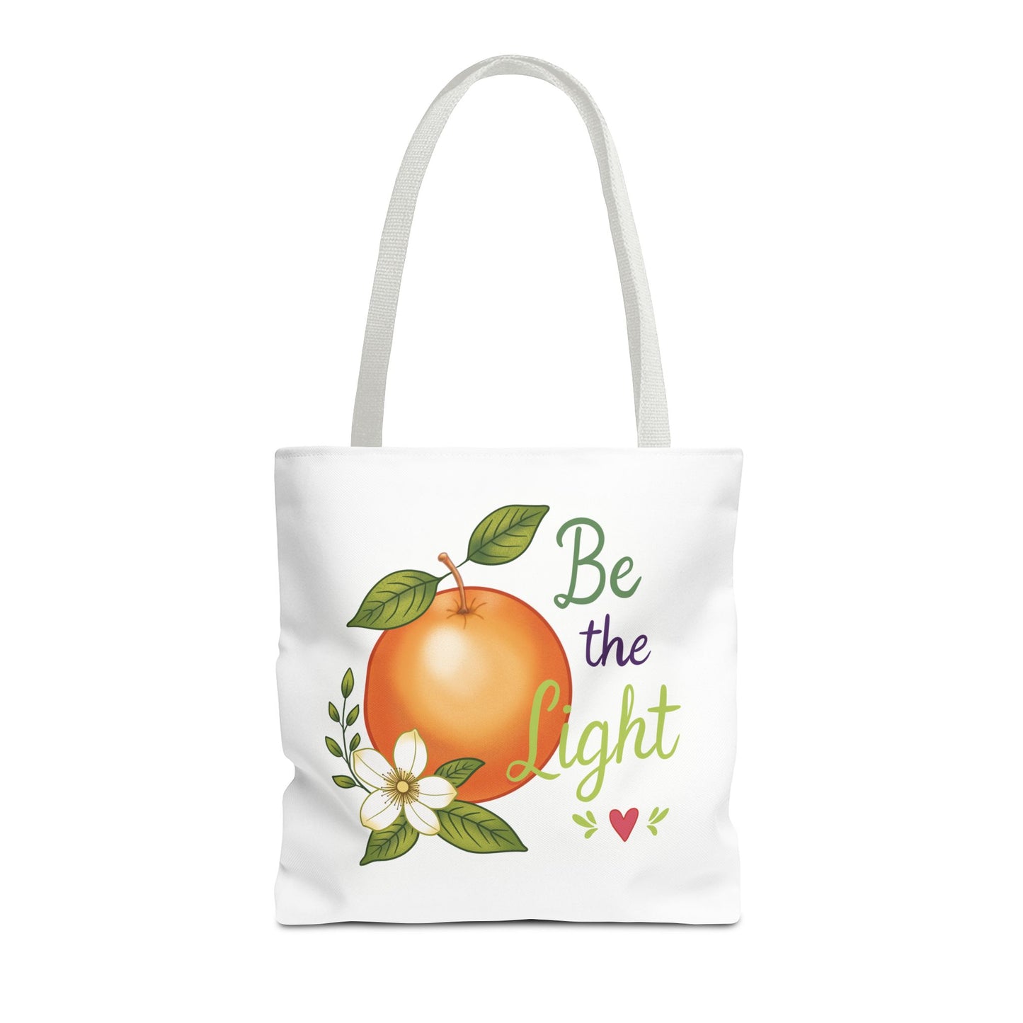 Be the Light Orange Floral Tote Bag