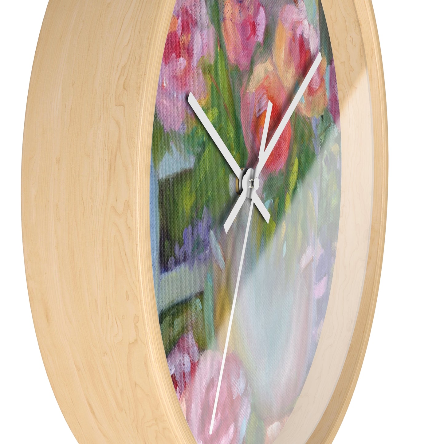 French Chair & Roses Wall Clock — Pastel Garden Home Decor