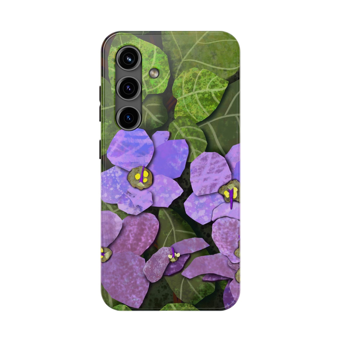 African Violets Collage Art Tough Phone Cases