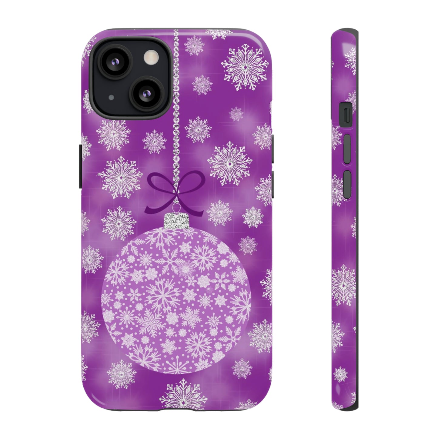 Glittering Snowflake Bauble in Purples Tough Cases