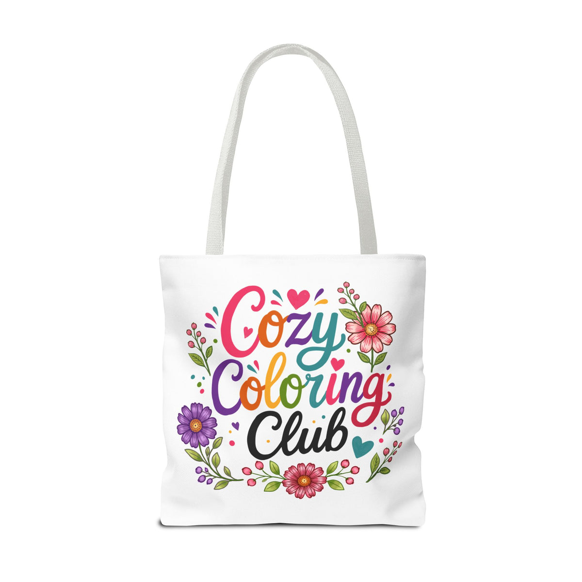 Cozy Coloring Club Tote Bag — Floral Adult Coloring Tote