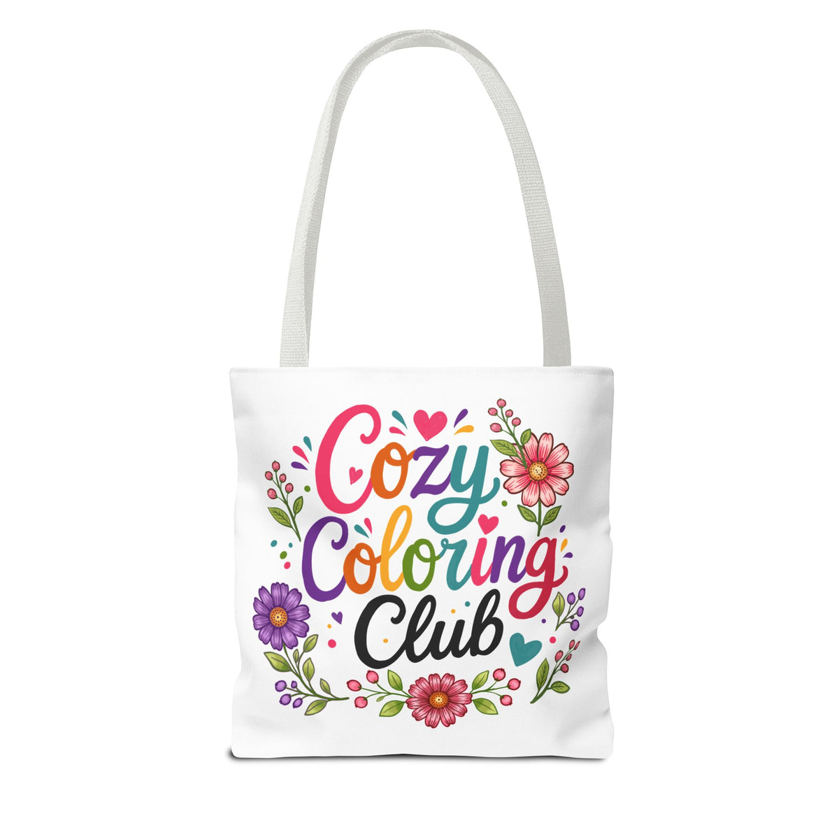 Cozy Coloring Club Tote Bag — Floral Adult Coloring Tote