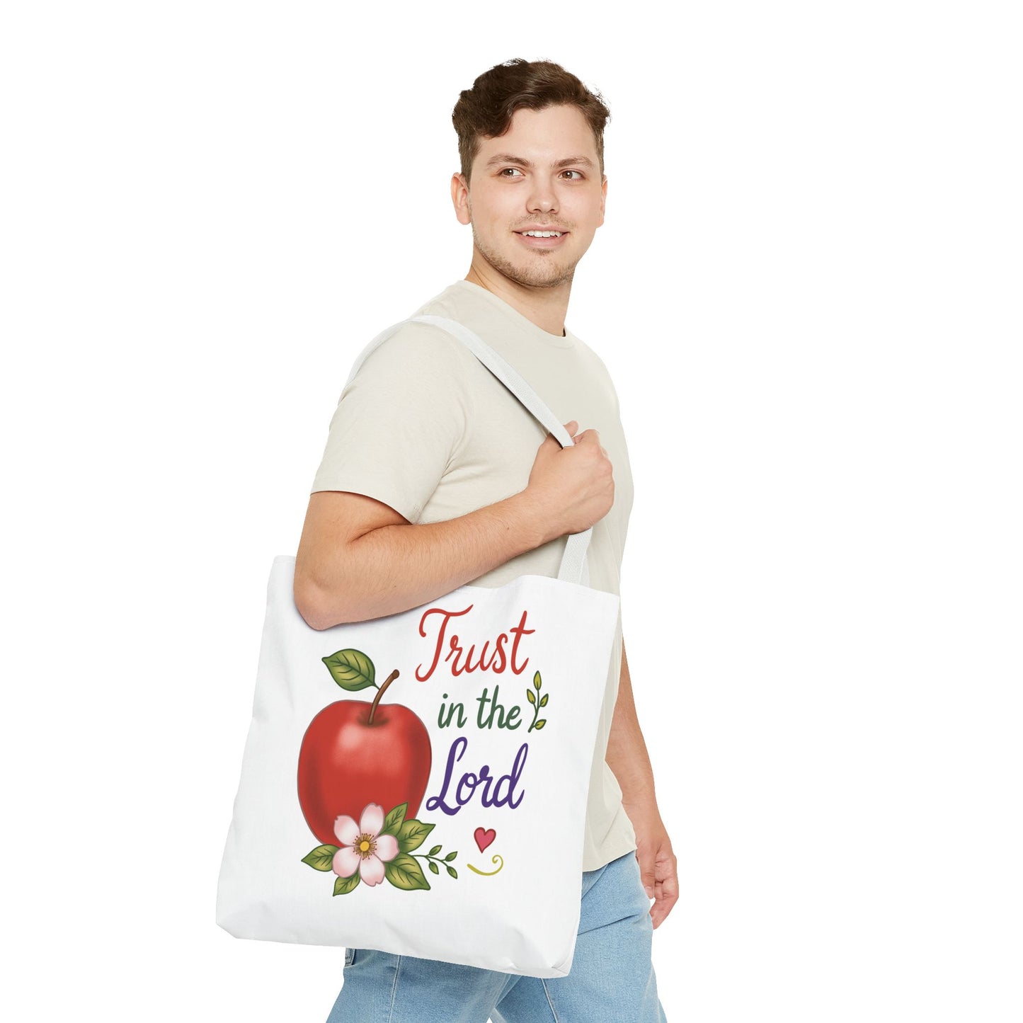Trust in the Lord Apple Tote Bag — Faith-Based Christian Grocery & Everyday Tote