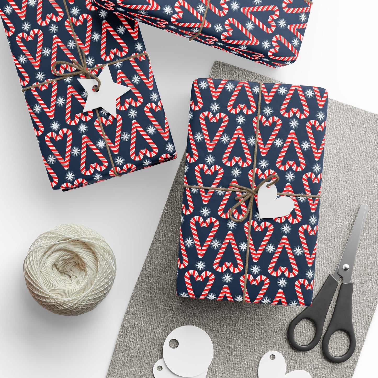 Candy Cane Hearts Wrapping Paper