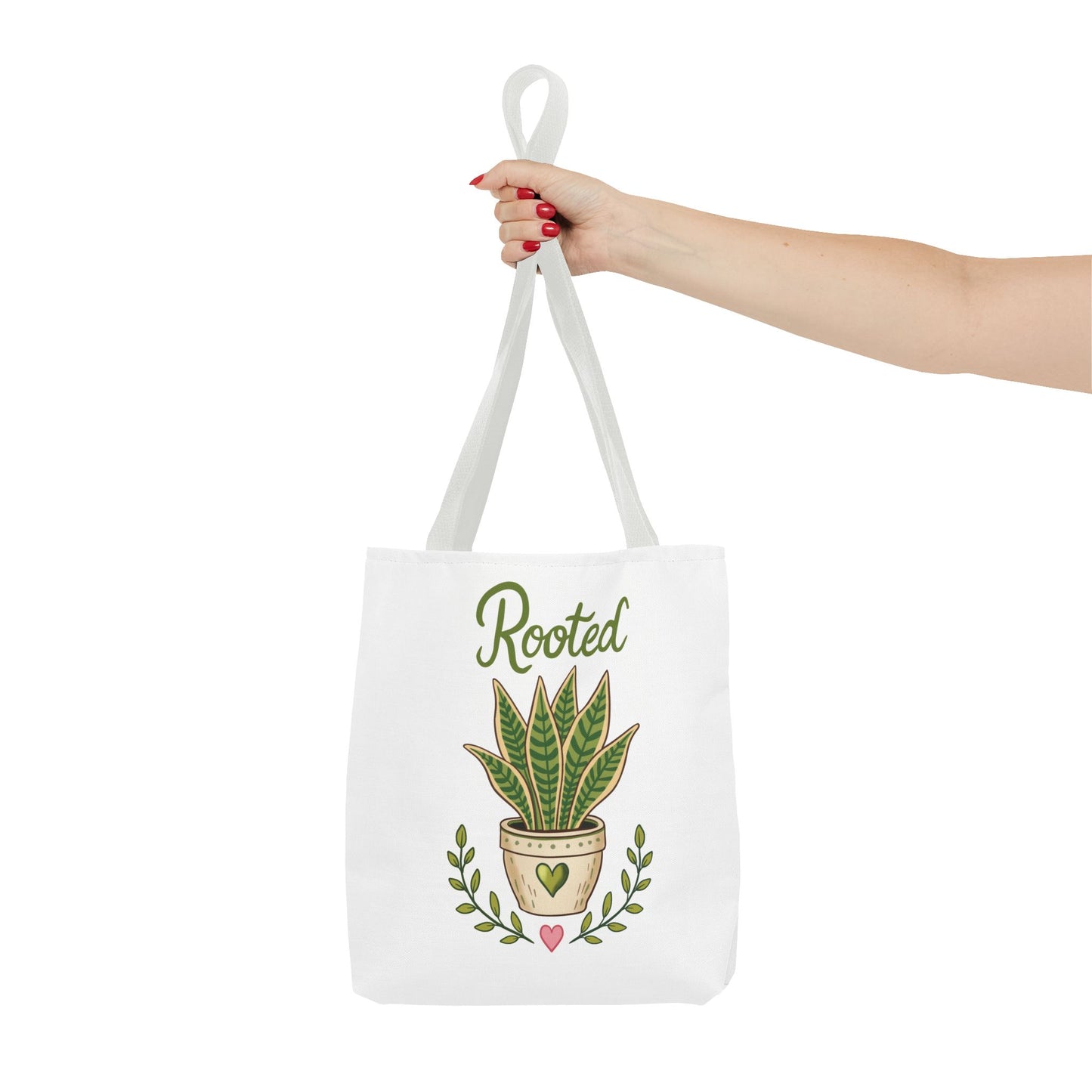Rooted Plant Tote Bag – Cute Sansevieria Potted Plant Illustration