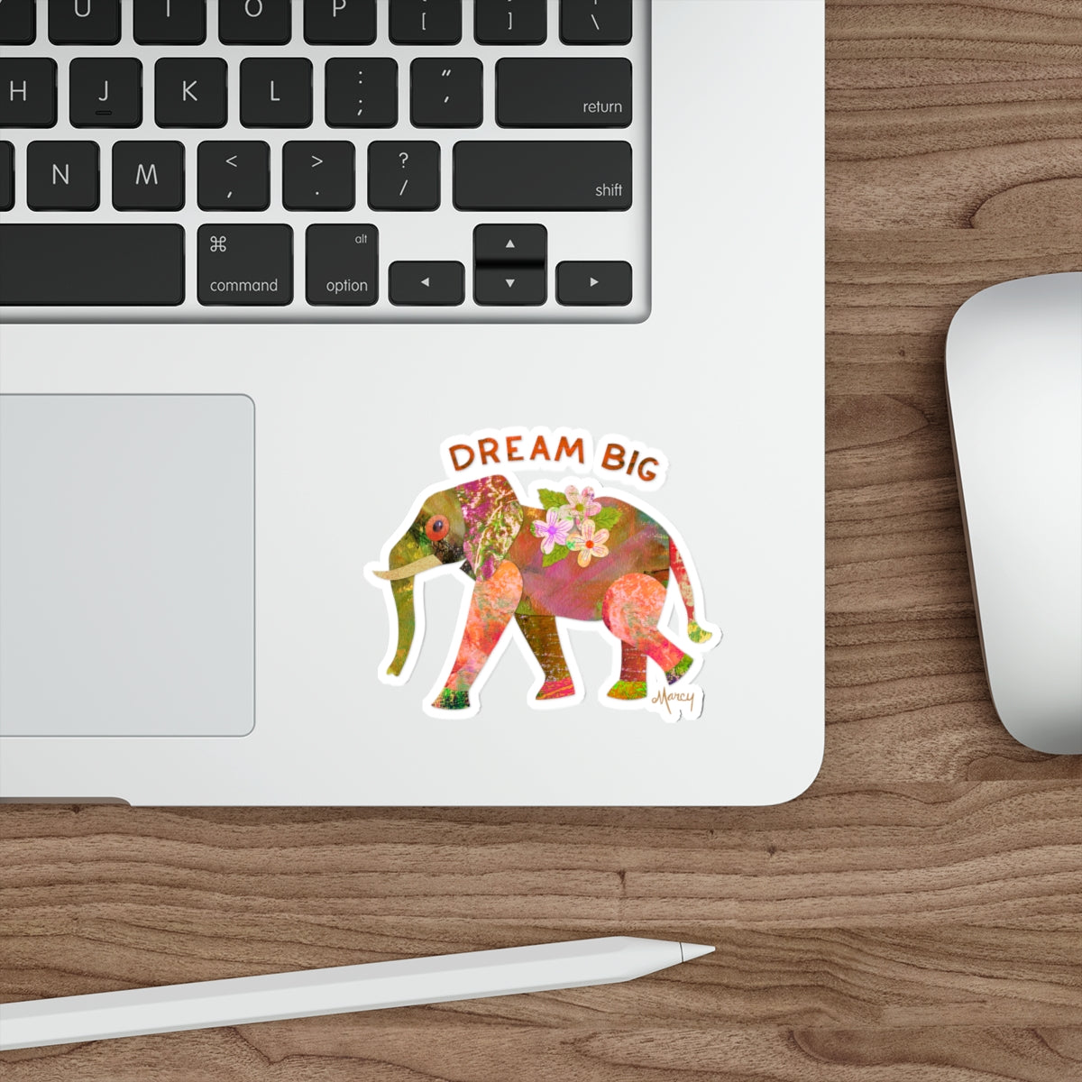 Dream Big Elephant Collage Die Cut Sticker