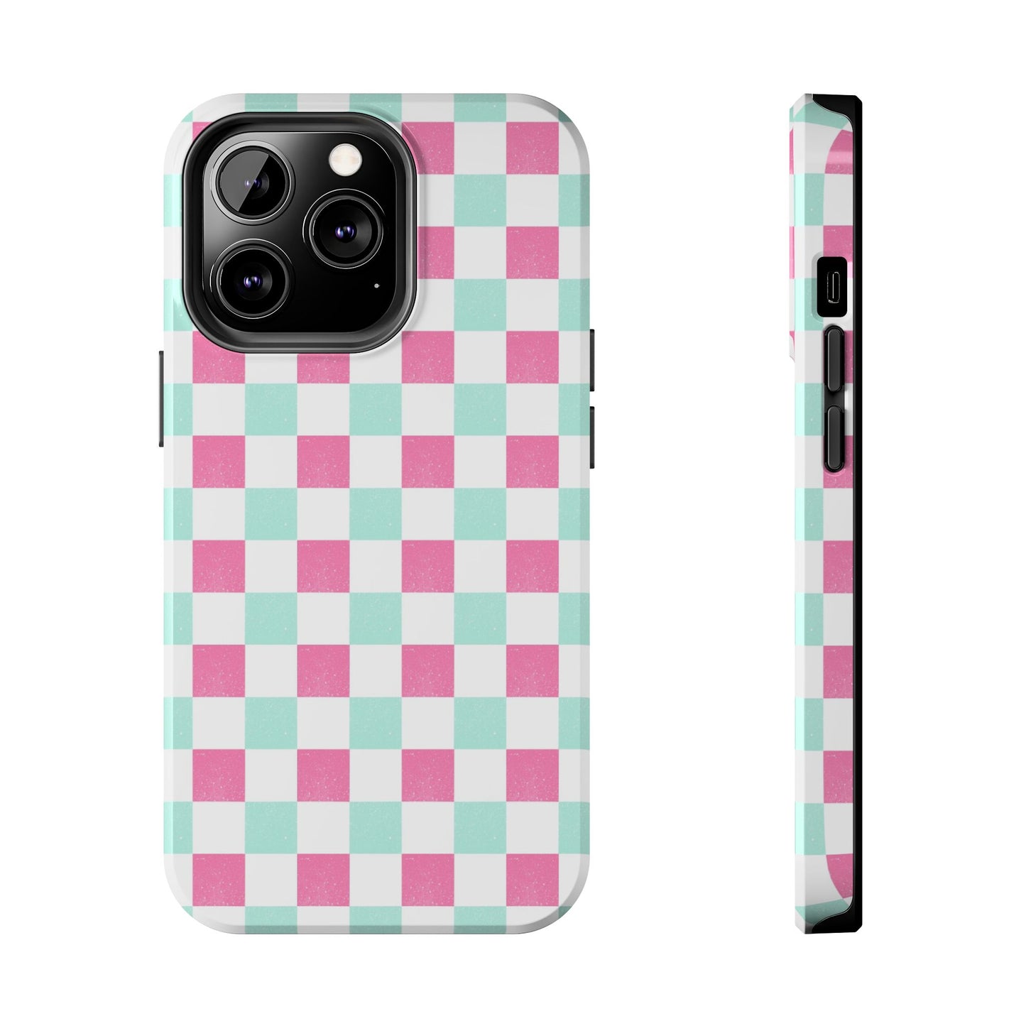 Pastel Christmas Checks Tough Phone Cases