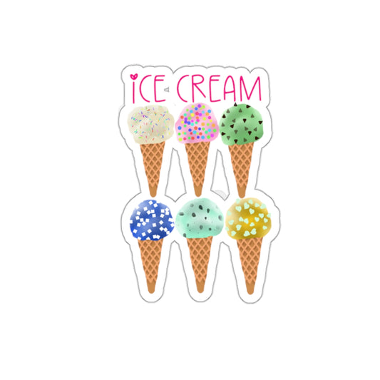 Ice Cream Cones Die Cut Sticker