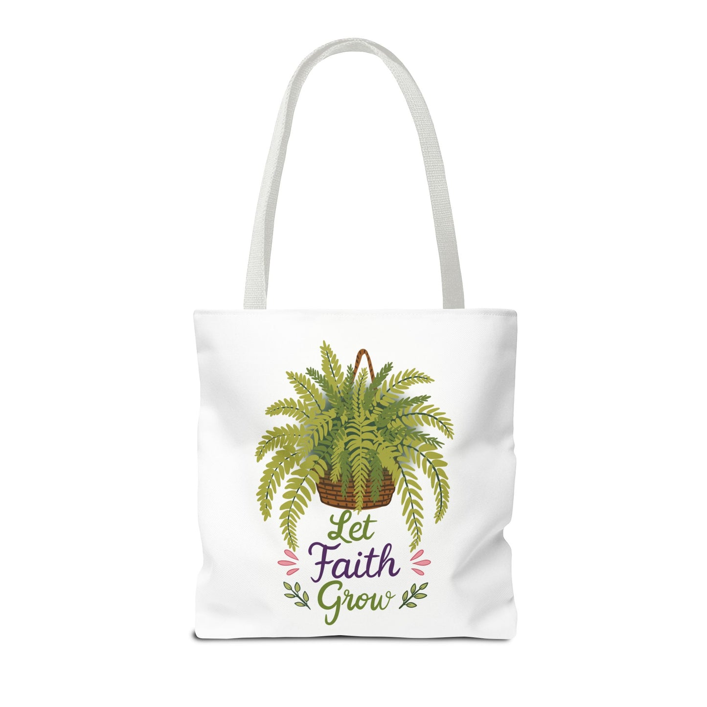 Let Faith Grow Tote Bag — Botanical Hanging Fern Spiritual Tote