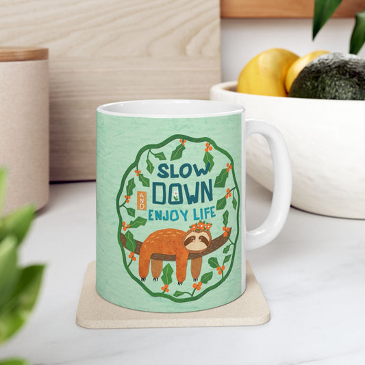 Sloth Collage Ceramic Mug 11oz & 15oz