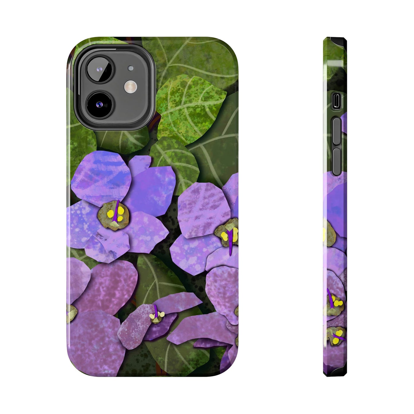 African Violets Collage Art Tough Phone Cases