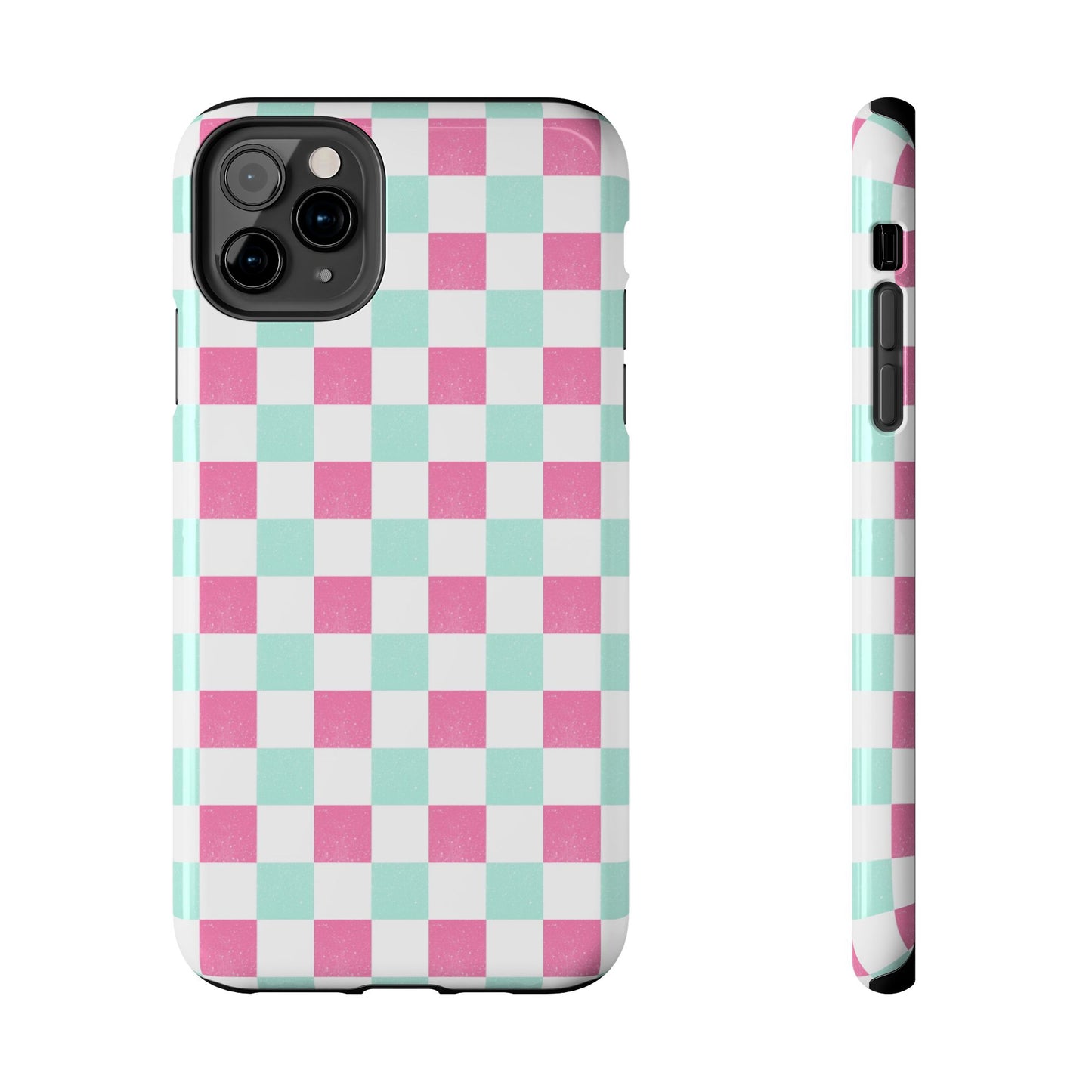 Pastel Christmas Checks Tough Phone Cases