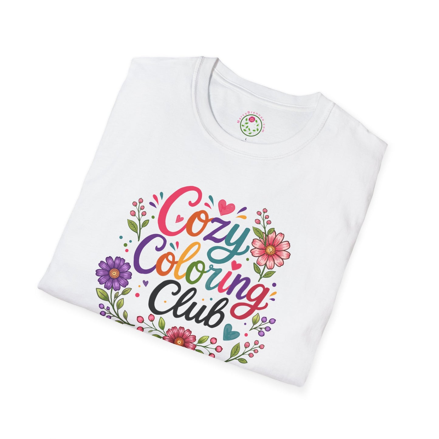 Cozy Coloring Club T‑Shirt — Floral Relaxation Tee for Coloring Fans