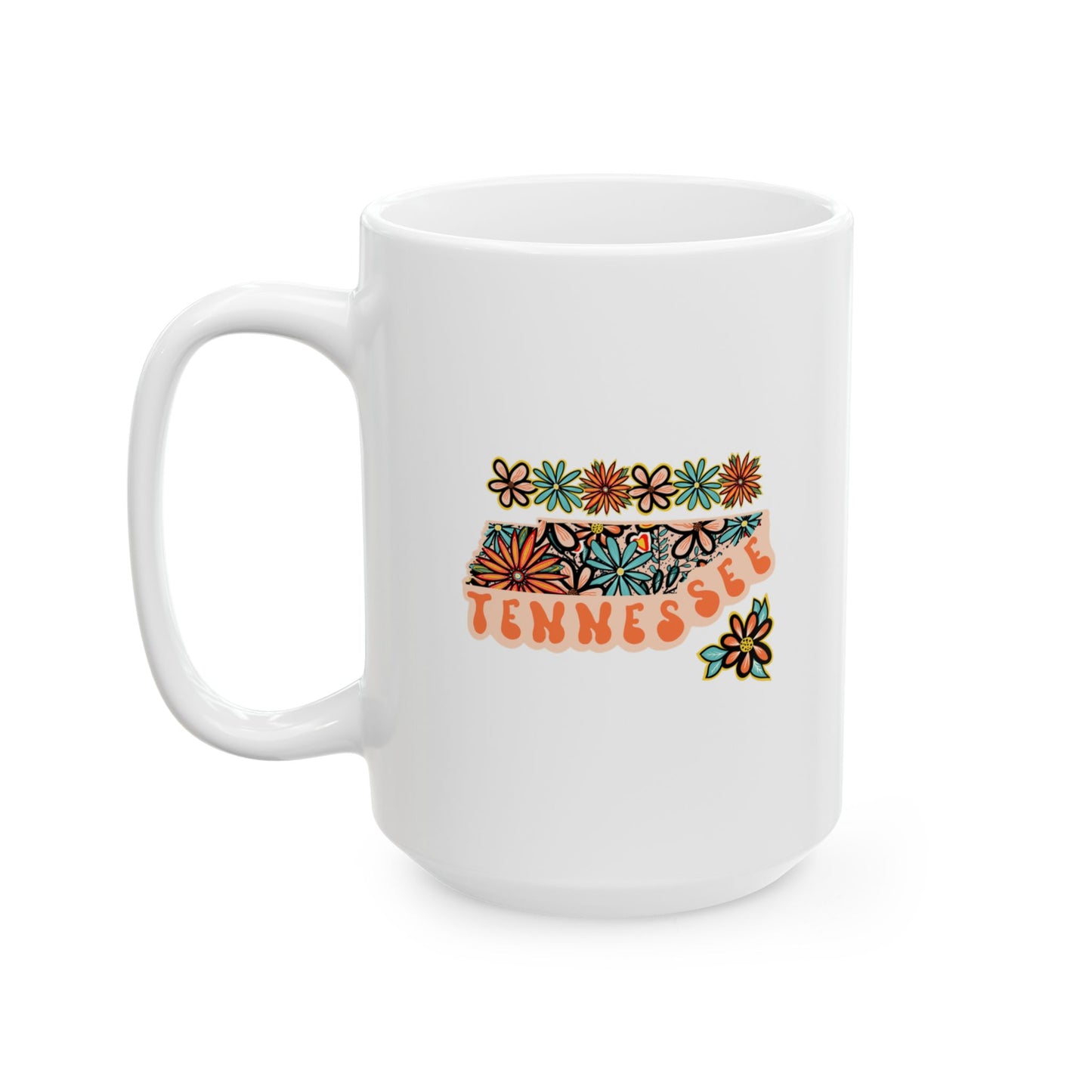 Retro 70s Flowers Tennessee Ceramic Mug 11 oz and 15 oz