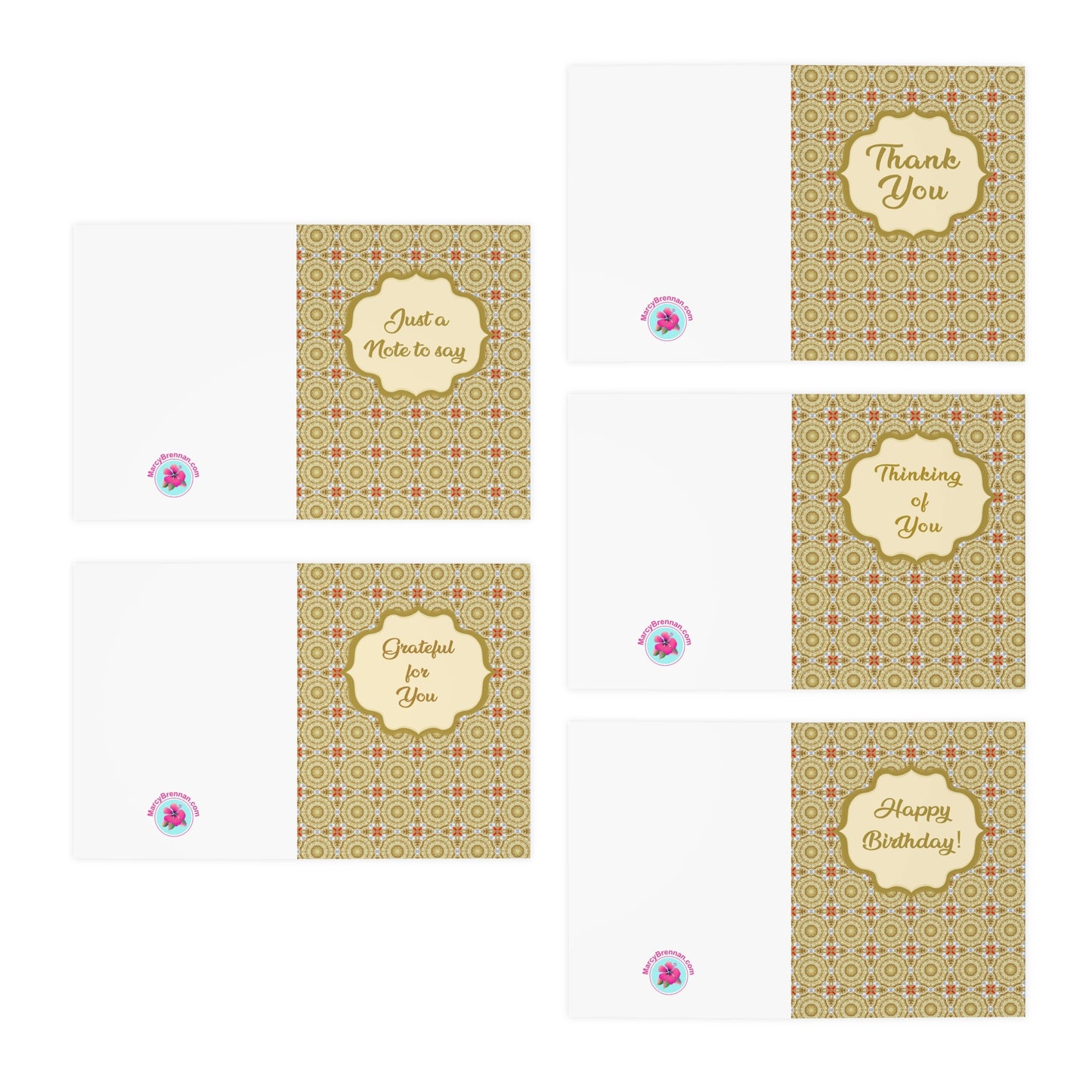 Regal Elysium Ensemble Multi-Occasion Multi-Design Greeting Cards (5-Pack)