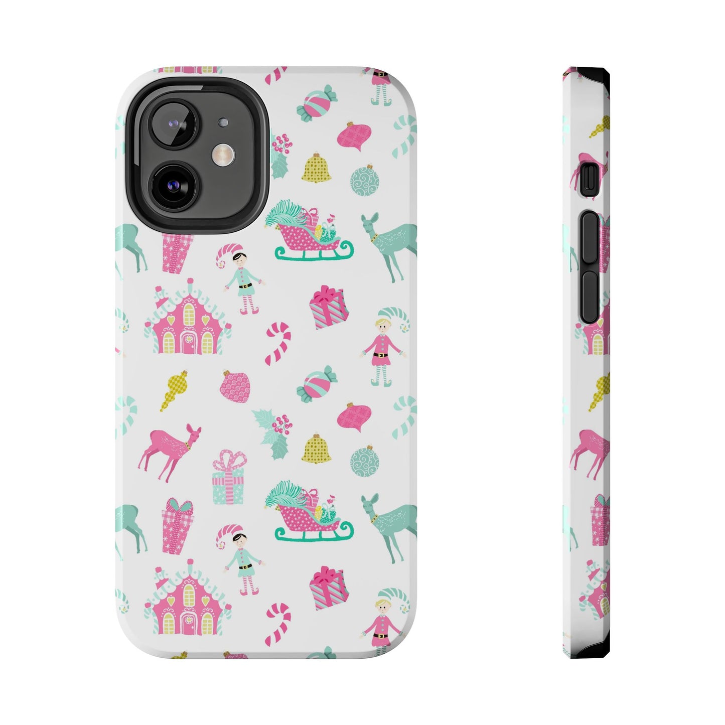 Pastel Christmas on White Tough Phone Cases