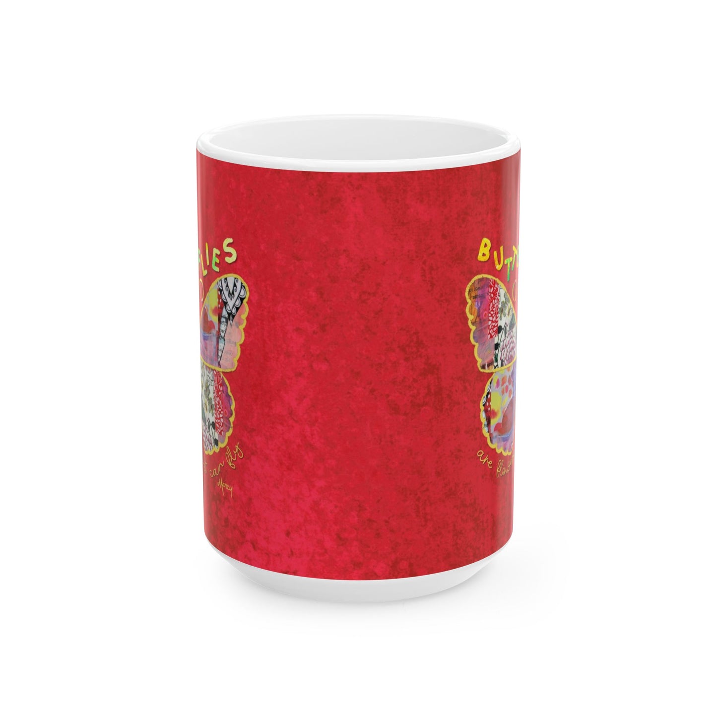 Boho Butterfly Collage Ceramic Mug 11oz & 15oz