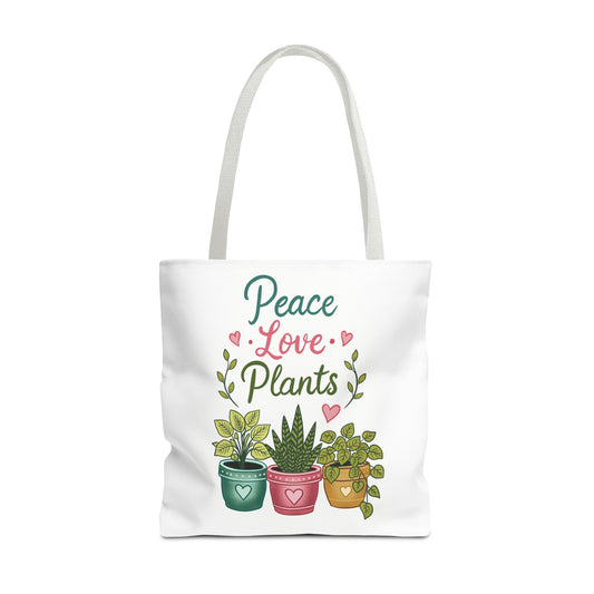 Peace Love Plants Tote Bag – Botanical Faith Canvas Shopper