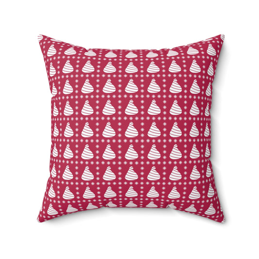 Peppermint Kisses Spun Polyester Square Pillow