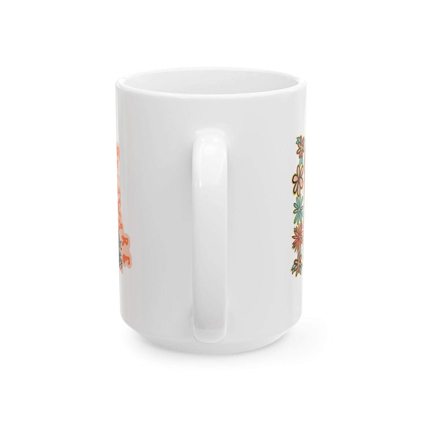 Retro 70s Flowers Delaware Ceramic Mug 11 oz and 15 oz