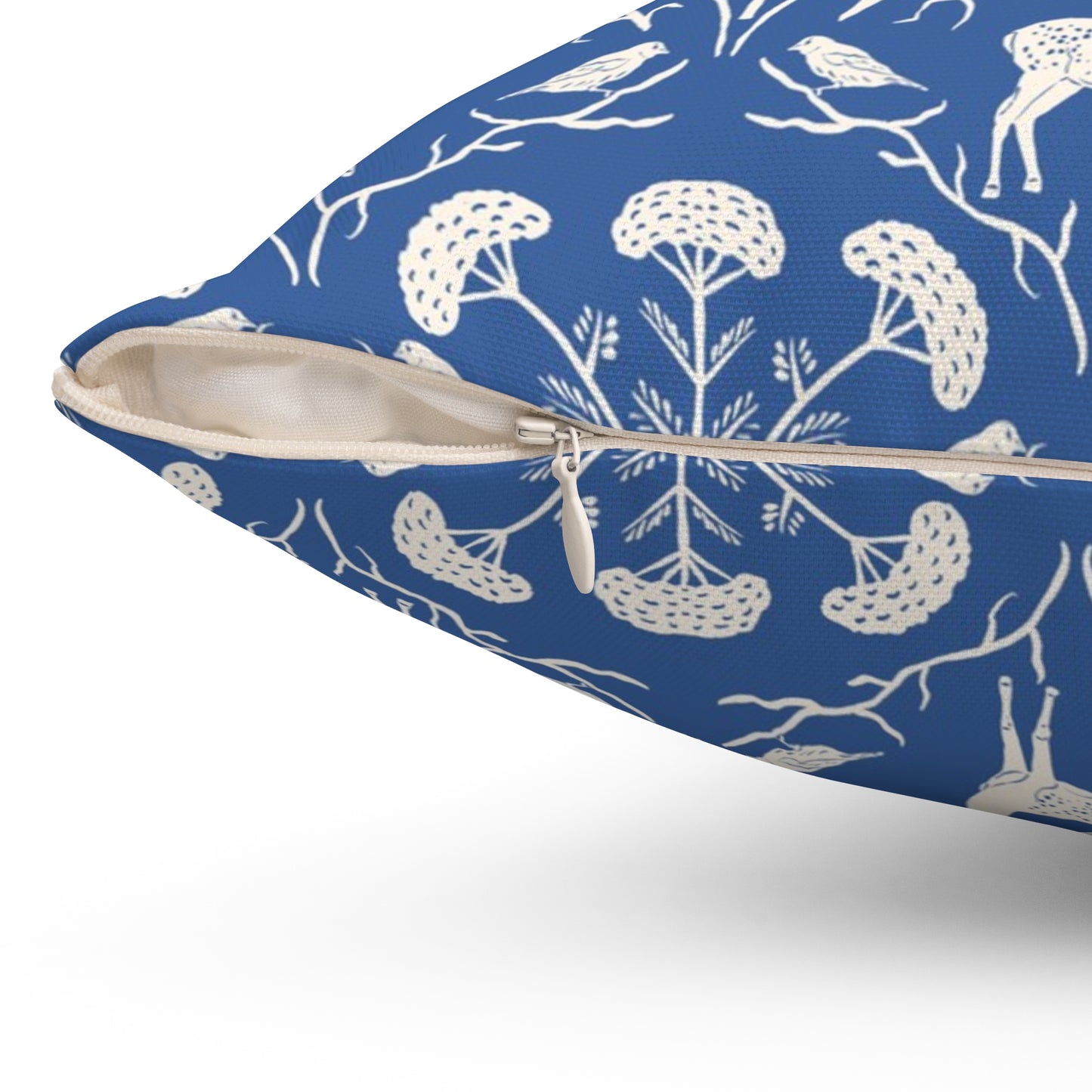 Appalachian Yarrow, Deer and Goldfinches Spun Polyester Square Pillow