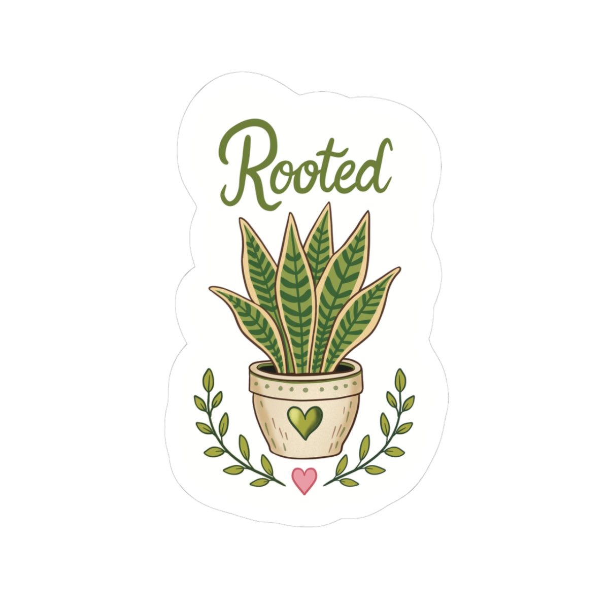 Rooted Plant Sticker — Kiss-Cut Potted Sansevieria Decal