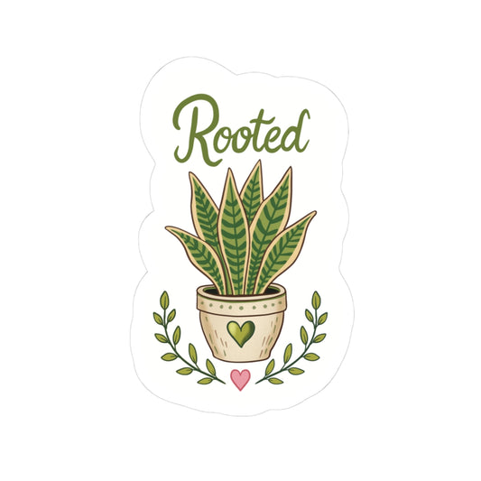 Rooted Plant Sticker — Kiss-Cut Potted Sansevieria Decal