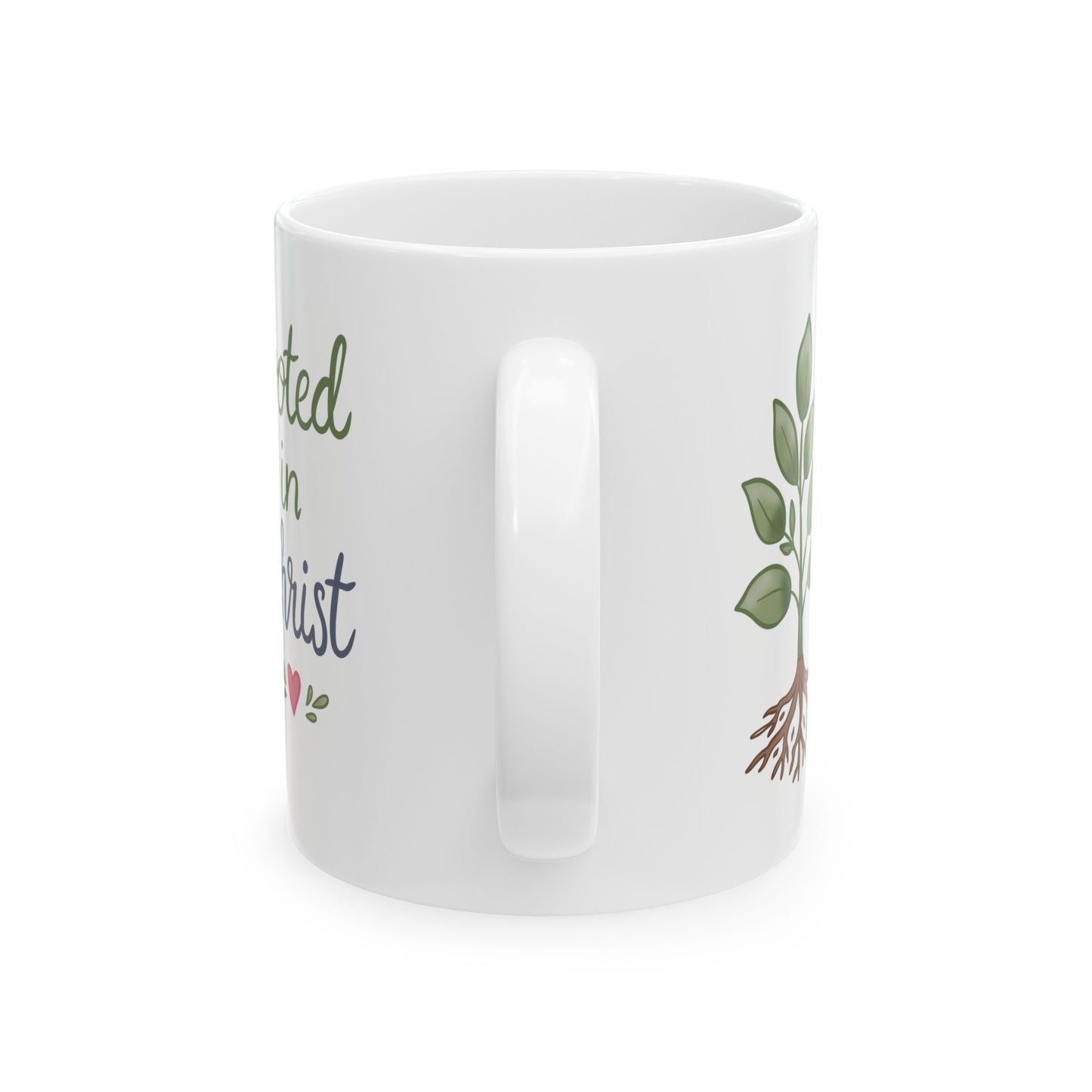 Rooted in Christ Ceramic Mug – Inspirational Faith Coffee Cup (11oz & 15oz)