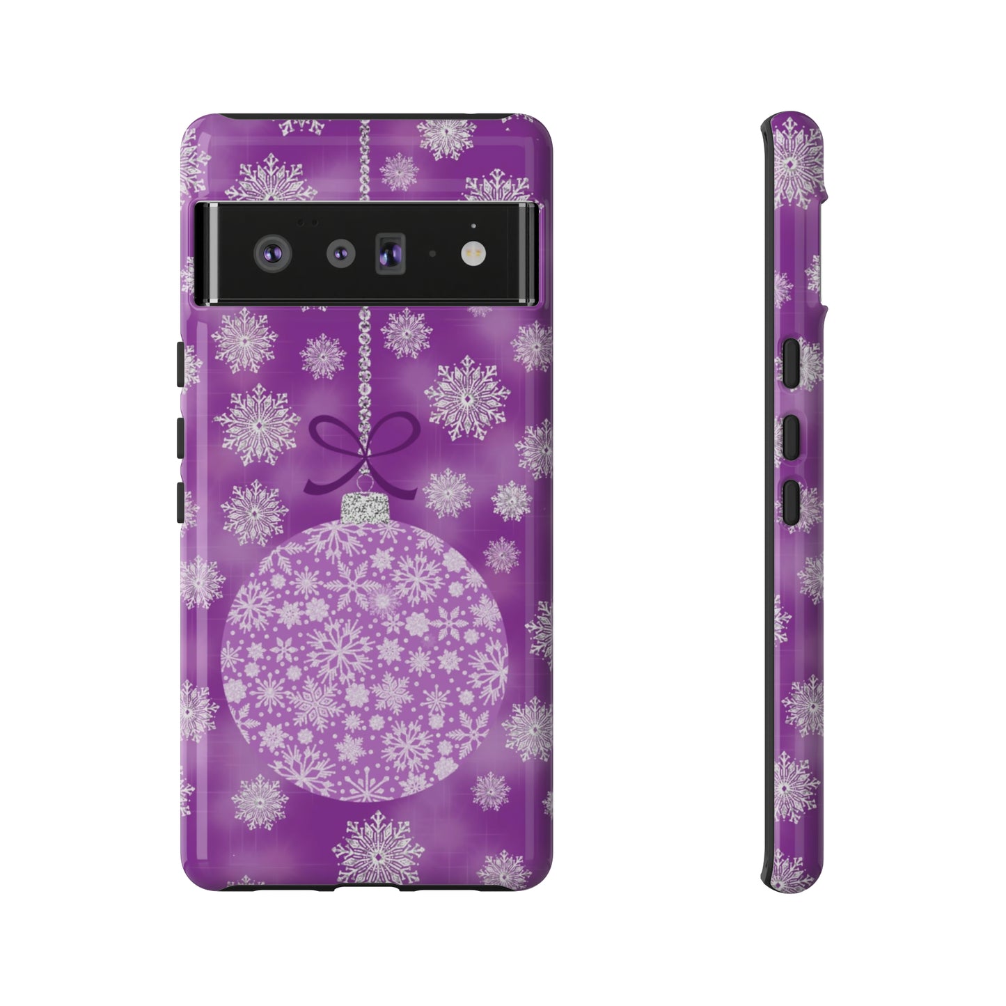 Glittering Snowflake Bauble in Purples Tough Cases