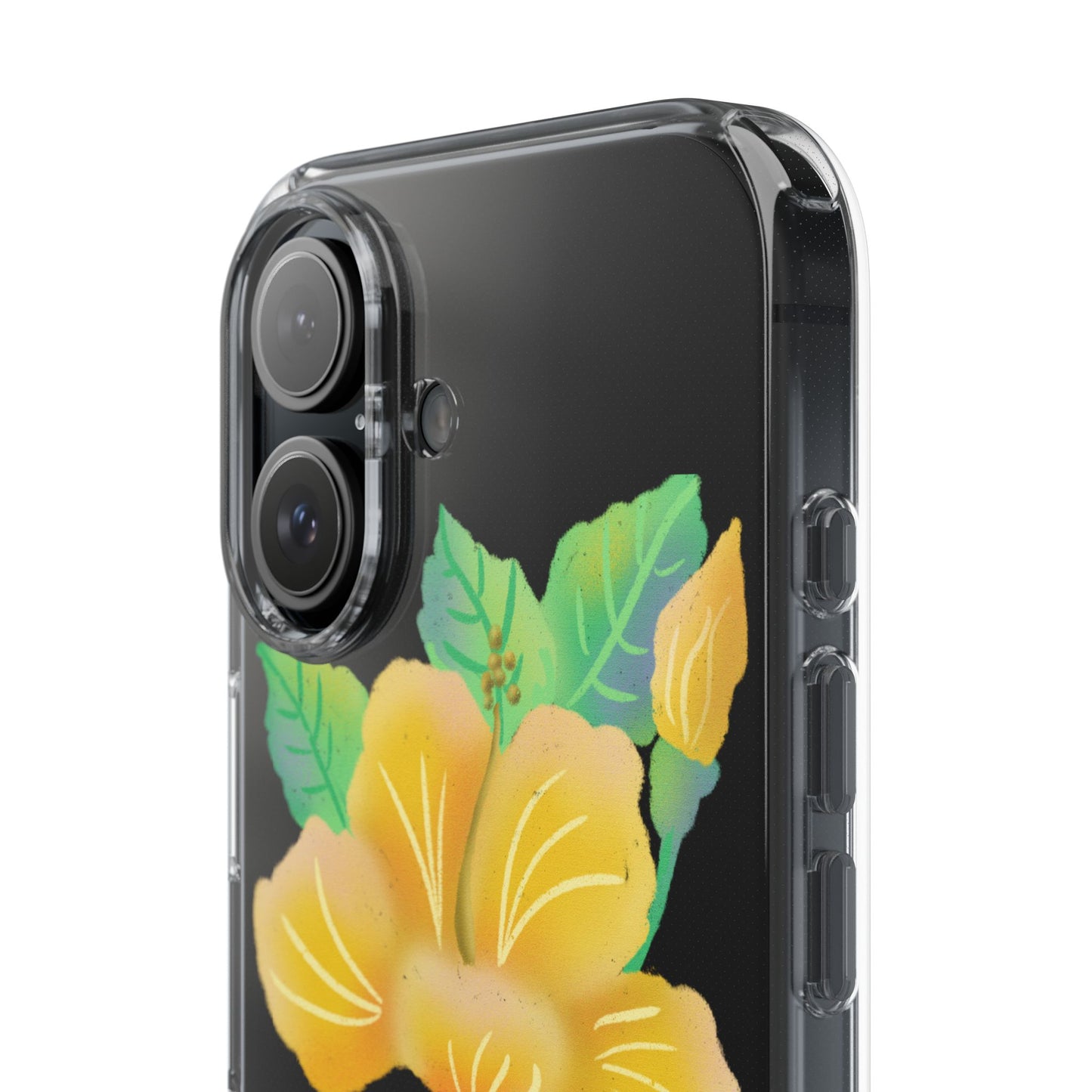 Yellow Hibiscus Blossom Clear Cases