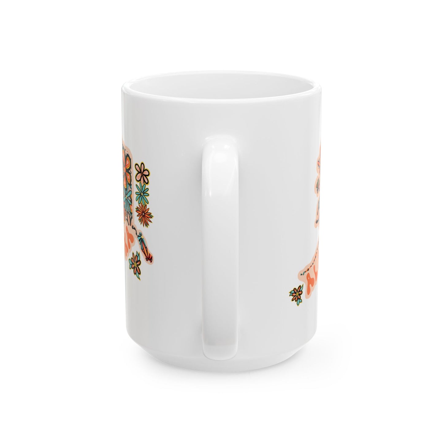 Retro 70s Flowers Alaska Ceramic Mug 11 oz and 15 oz