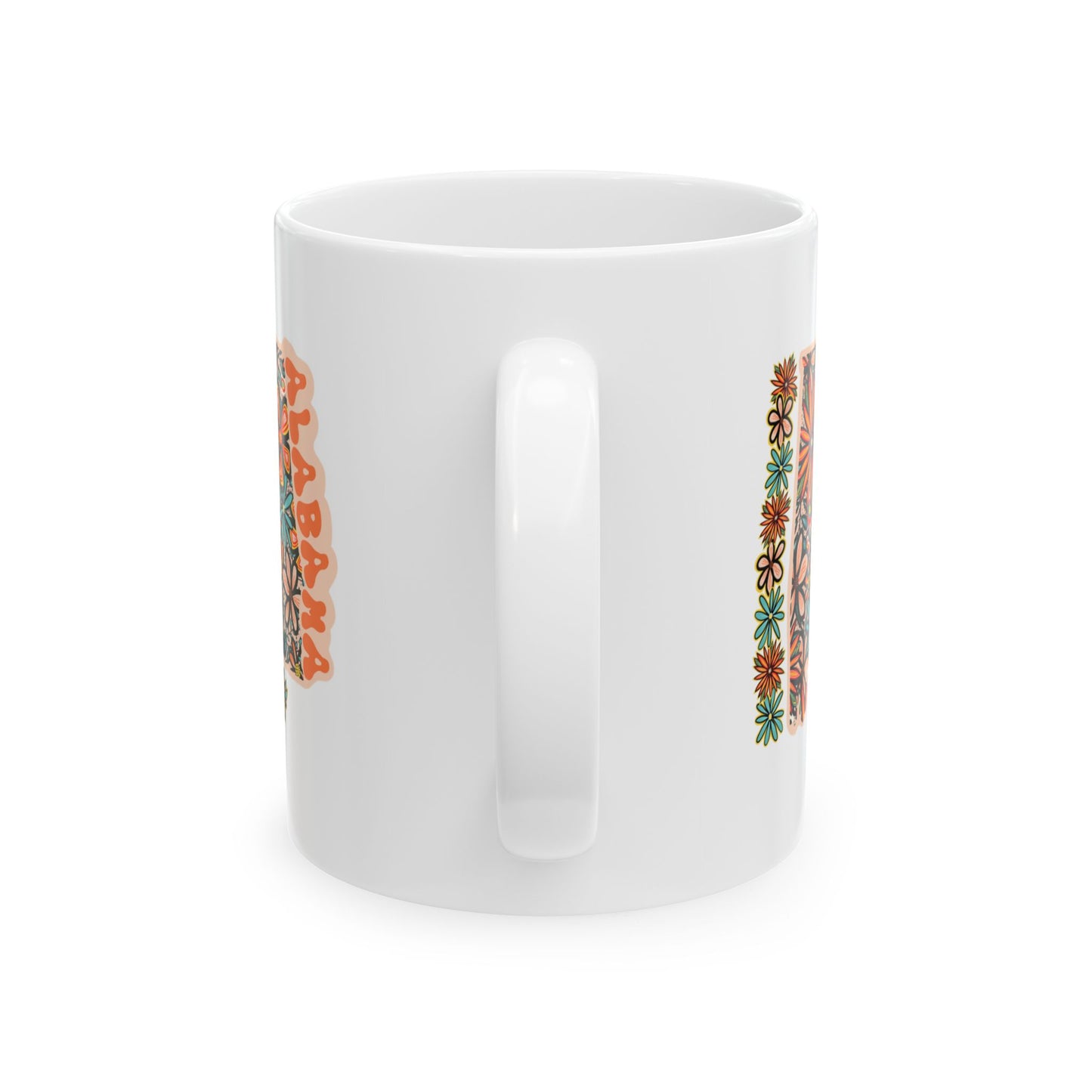 Retro 70s Flowers Alabama Ceramic Mug 11 oz and 15 oz