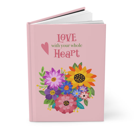 Heart-Shaped Flower Bouquet Hardcover Journal Matte