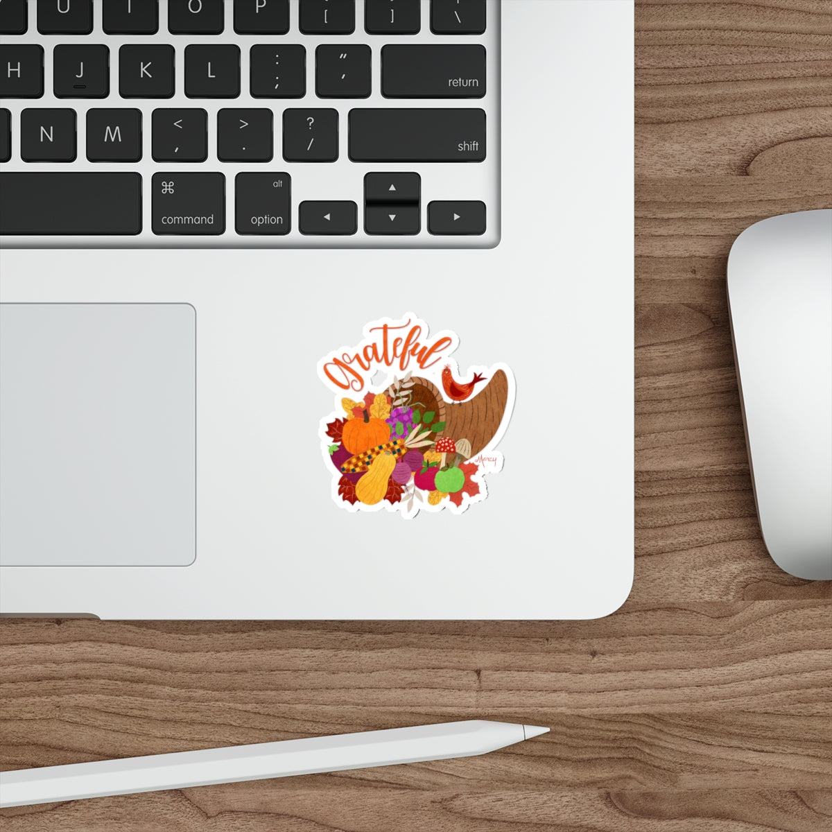 Cornucopia Collage Die Cut Sticker