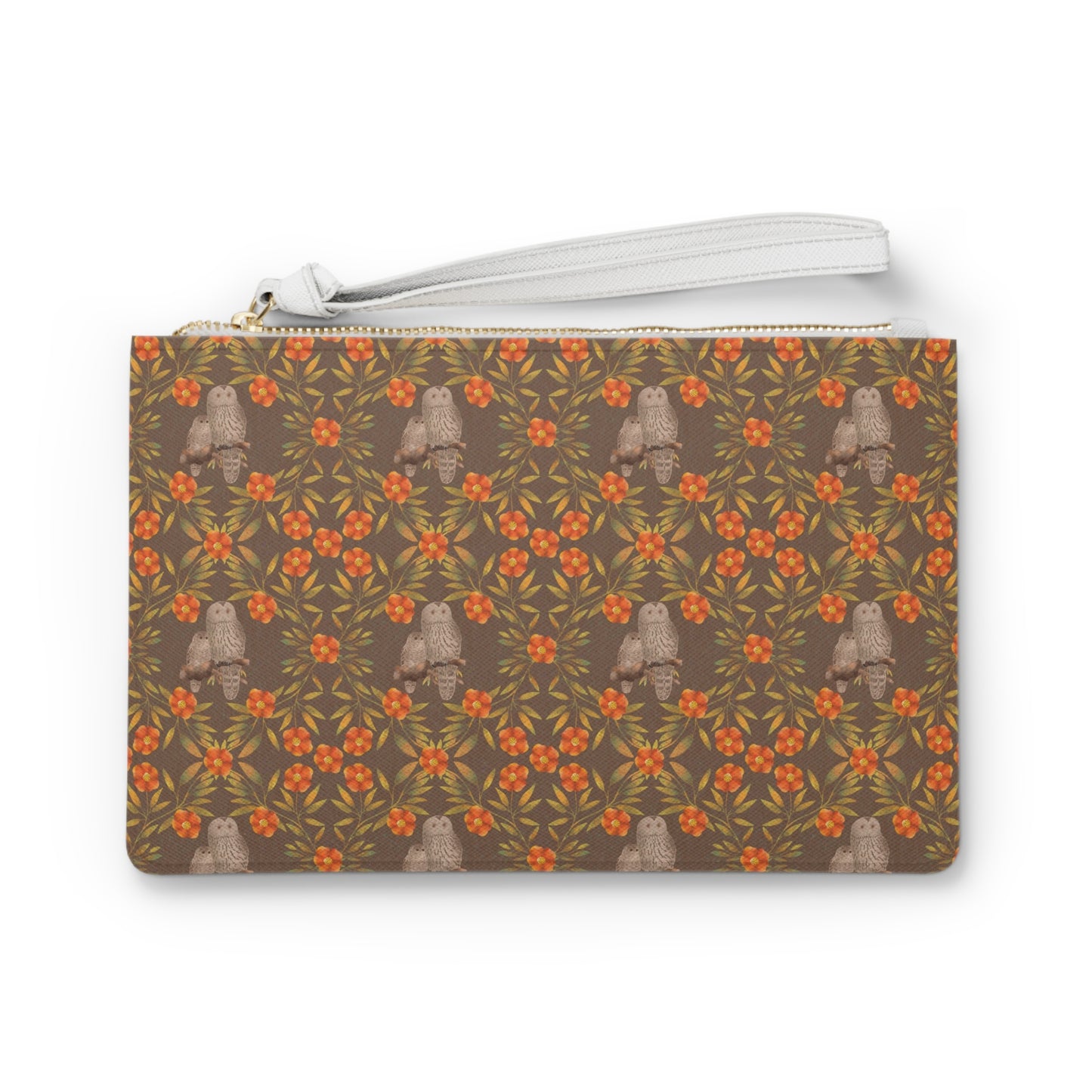 Owls and Flowering Vines Clutch Bag