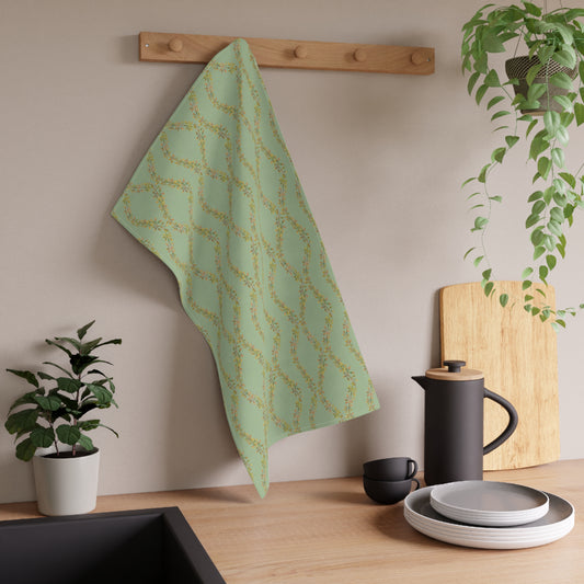 Autumn Vines Stripe Kitchen Towel