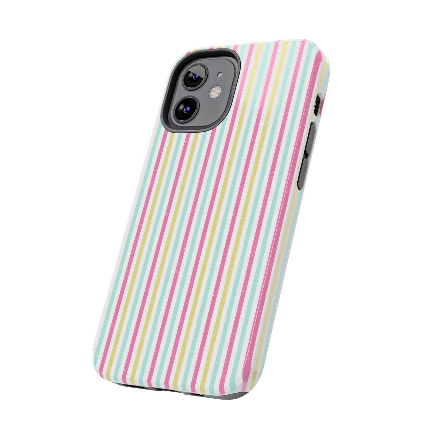 Pastel Stripes on White Tough Phone Cases