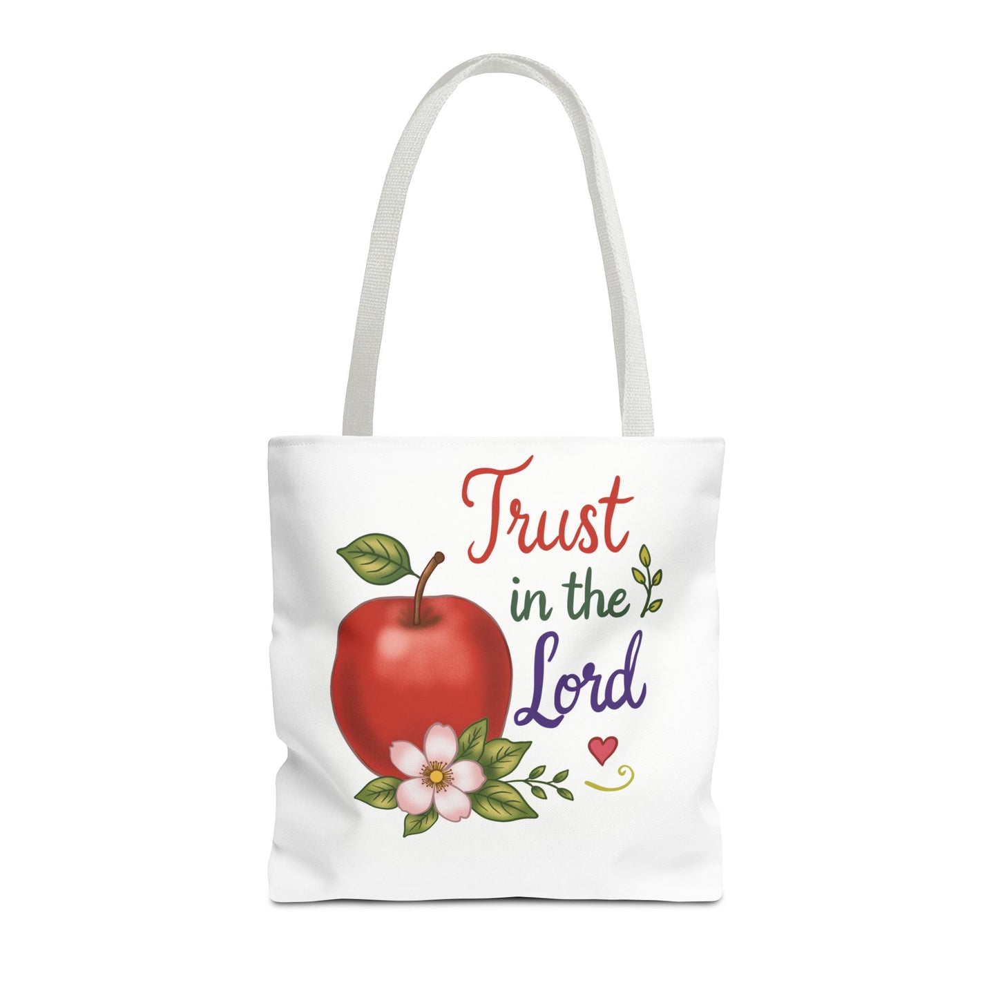Trust in the Lord Apple Tote Bag — Faith-Based Christian Grocery & Everyday Tote